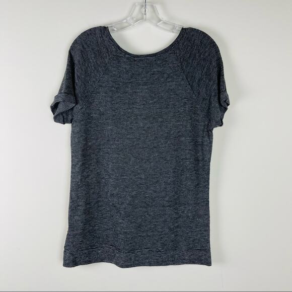 NEW Sanctuary black cream floral rose striped textured tee shirt top medium - Picture 6 of 8